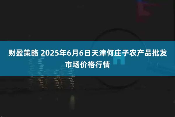 财盈策略 2025年6月6日天津何庄子农产品批发市场价格行情